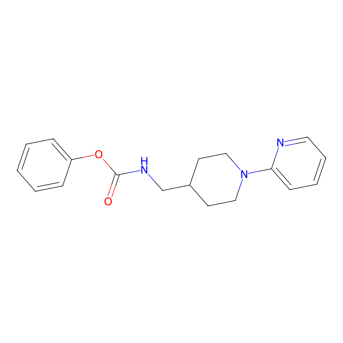 Phenyl ((1-(pyridin-2-yl)piperidin-4-yl)methyl)carbamate molecular structure, CAS 1235646-56-6