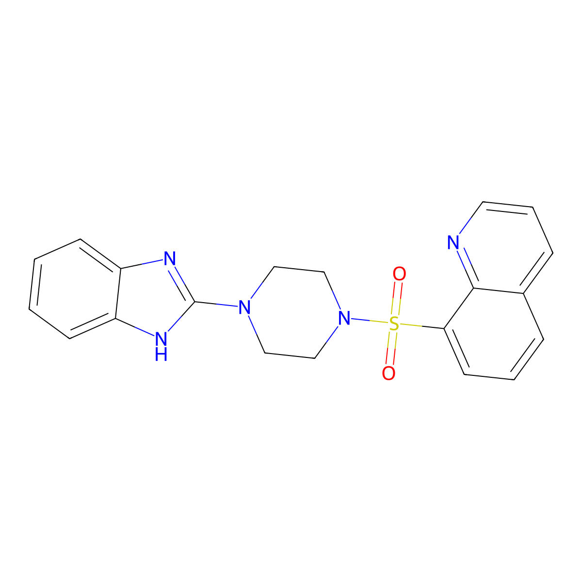8-((4-(1H-benzo[d]imidazol-2-yl)piperazin-1-yl)sulfonyl)quinoline molecular structure, CAS 1235647-07-0