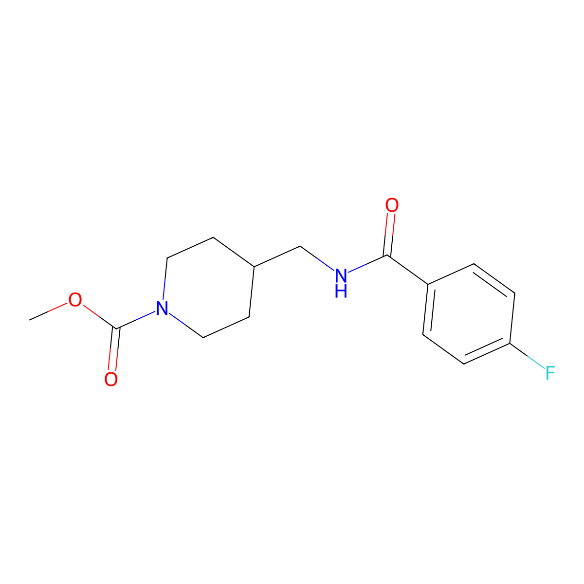 Methyl 4-((4-fluorobenzamido)methyl)piperidine-1-carboxylate molecular structure, CAS 1235647-08-1