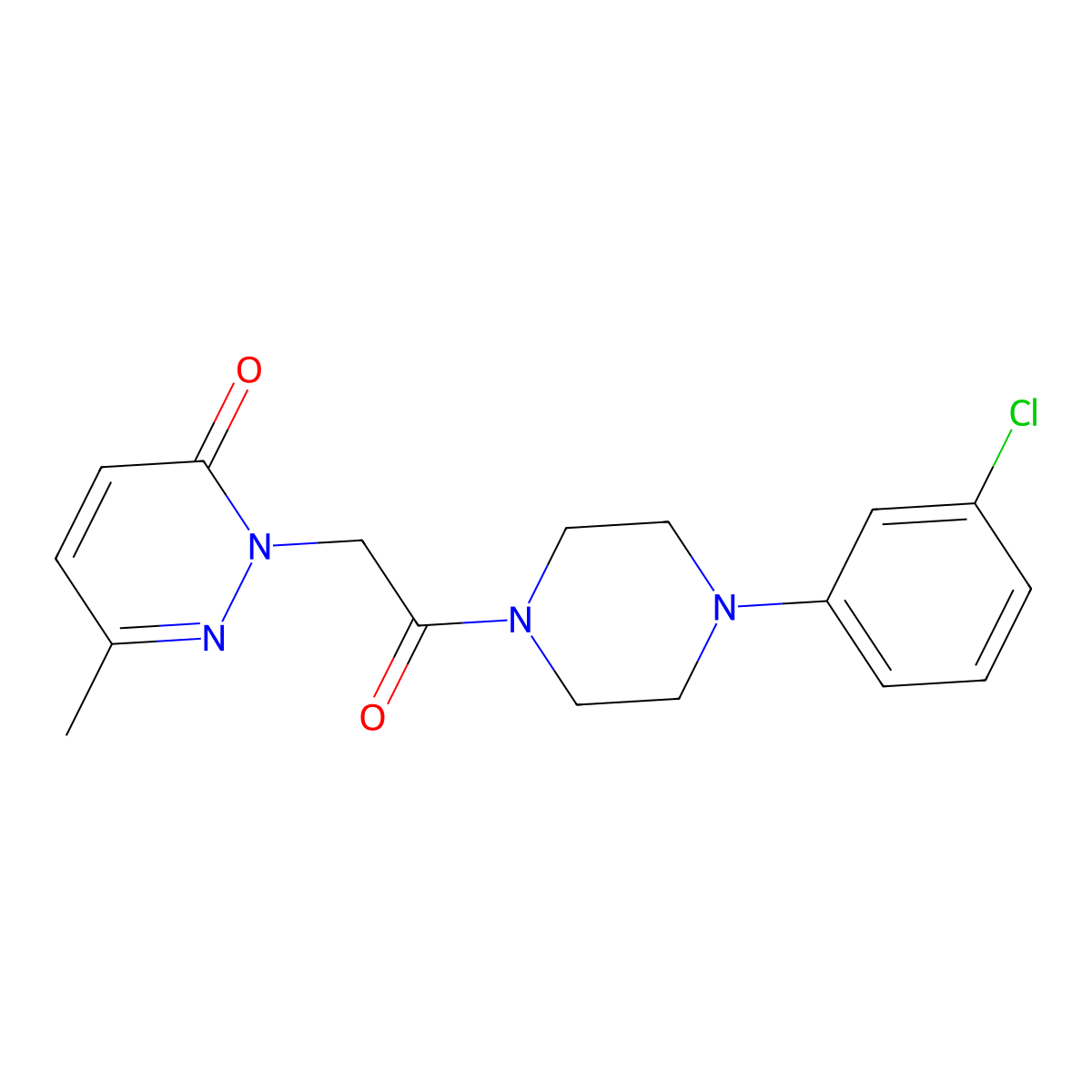 2-{2-[4-(3-Chlorophenyl)piperazin-1-yl]-2-oxoethyl}-6-methyl-2,3-dihydropyridazin-3-one molecular structure, CAS 1235647-75-2