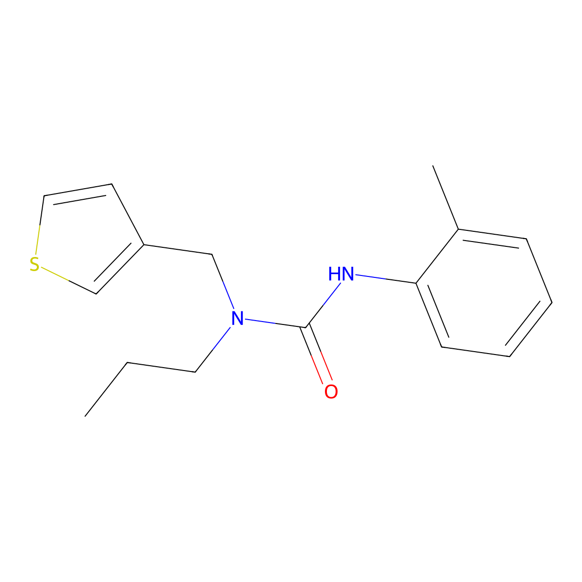 1-Propyl-1-(thiophen-3-ylmethyl)-3-(o-tolyl)urea molecular structure, CAS 1235647-79-6