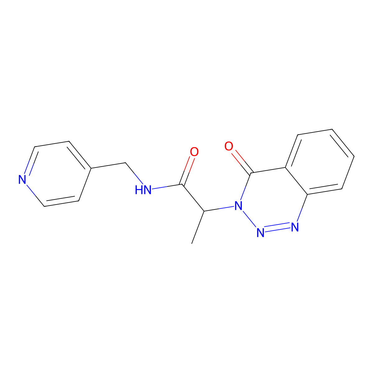 2-(4-oxo-3,4-dihydro-1,2,3-benzotriazin-3-yl)-N-[(pyridin-4-yl)methyl]propanamide molecular structure, CAS 1235649-68-9