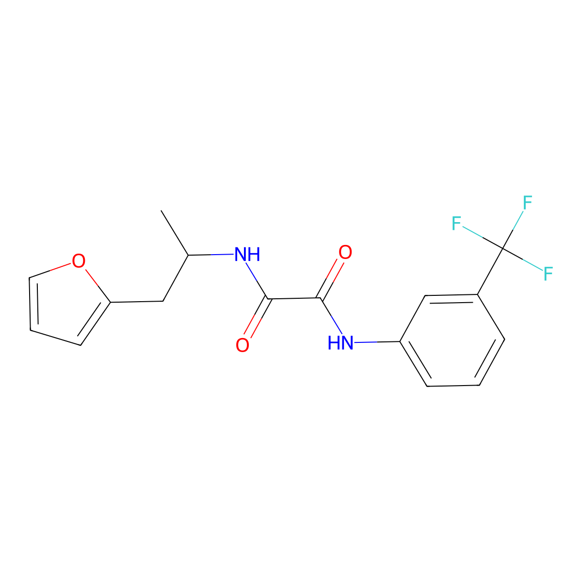 N1-(1-(furan-2-yl)propan-2-yl)-N2-(3-(trifluoromethyl)phenyl)oxalamide molecular structure, CAS 1235650-73-3