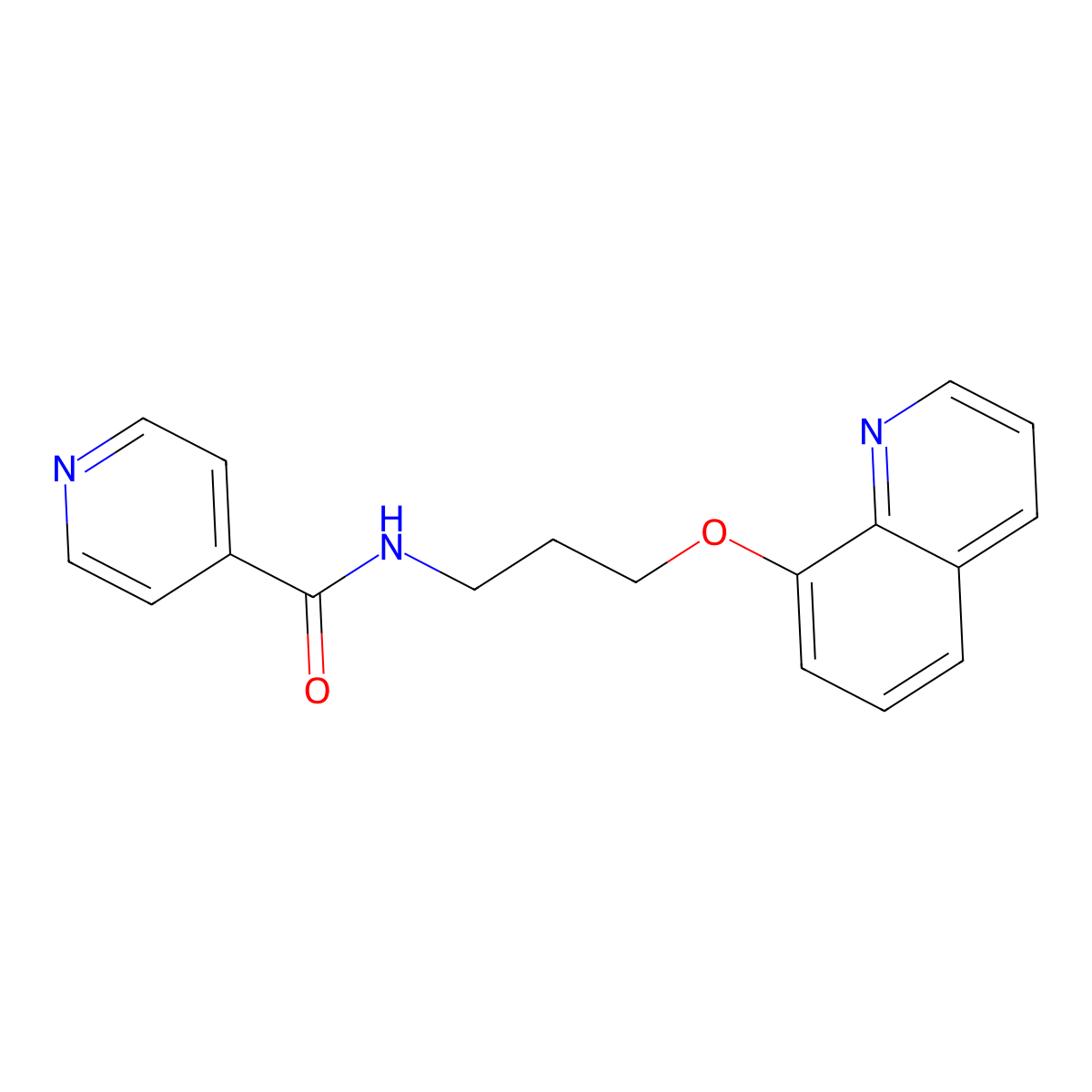 N-(3-(quinolin-8-yloxy)propyl)isonicotinamide molecular structure, CAS 1235650-86-8
