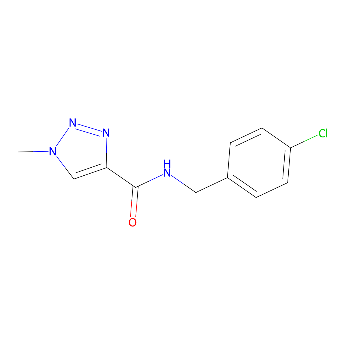 N-(4-chlorobenzyl)-1-methyl-1H-1,2,3-triazole-4-carboxamide molecular structure, CAS 1235650-95-9