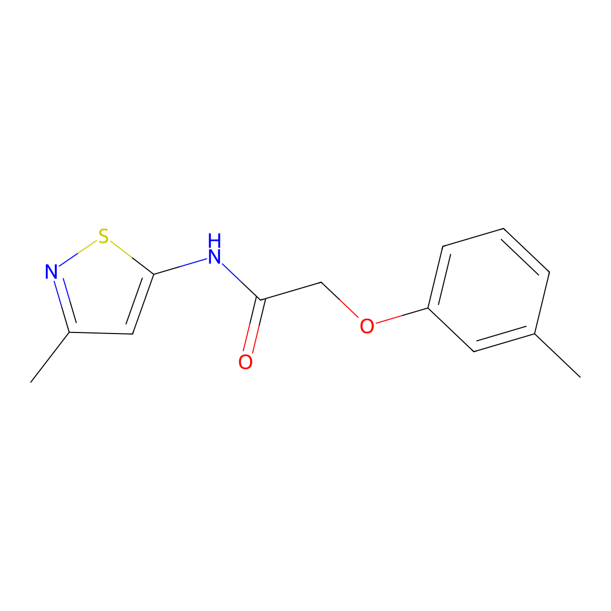 N-(3-methylisothiazol-5-yl)-2-(m-tolyloxy)acetamide molecular structure, CAS 1235654-03-1