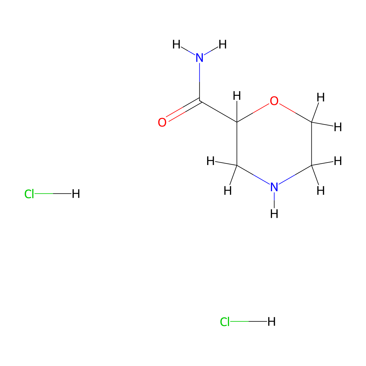 Morpholine-2-carboxamide dihydrochloride molecular structure, CAS 1235655-56-7