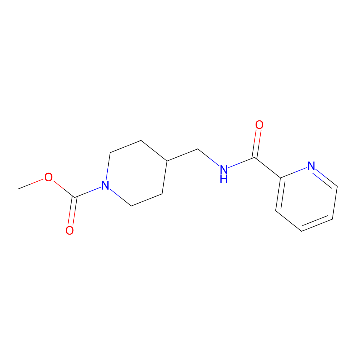 Methyl 4-(picolinamidomethyl)piperidine-1-carboxylate molecular structure, CAS 1235656-01-5