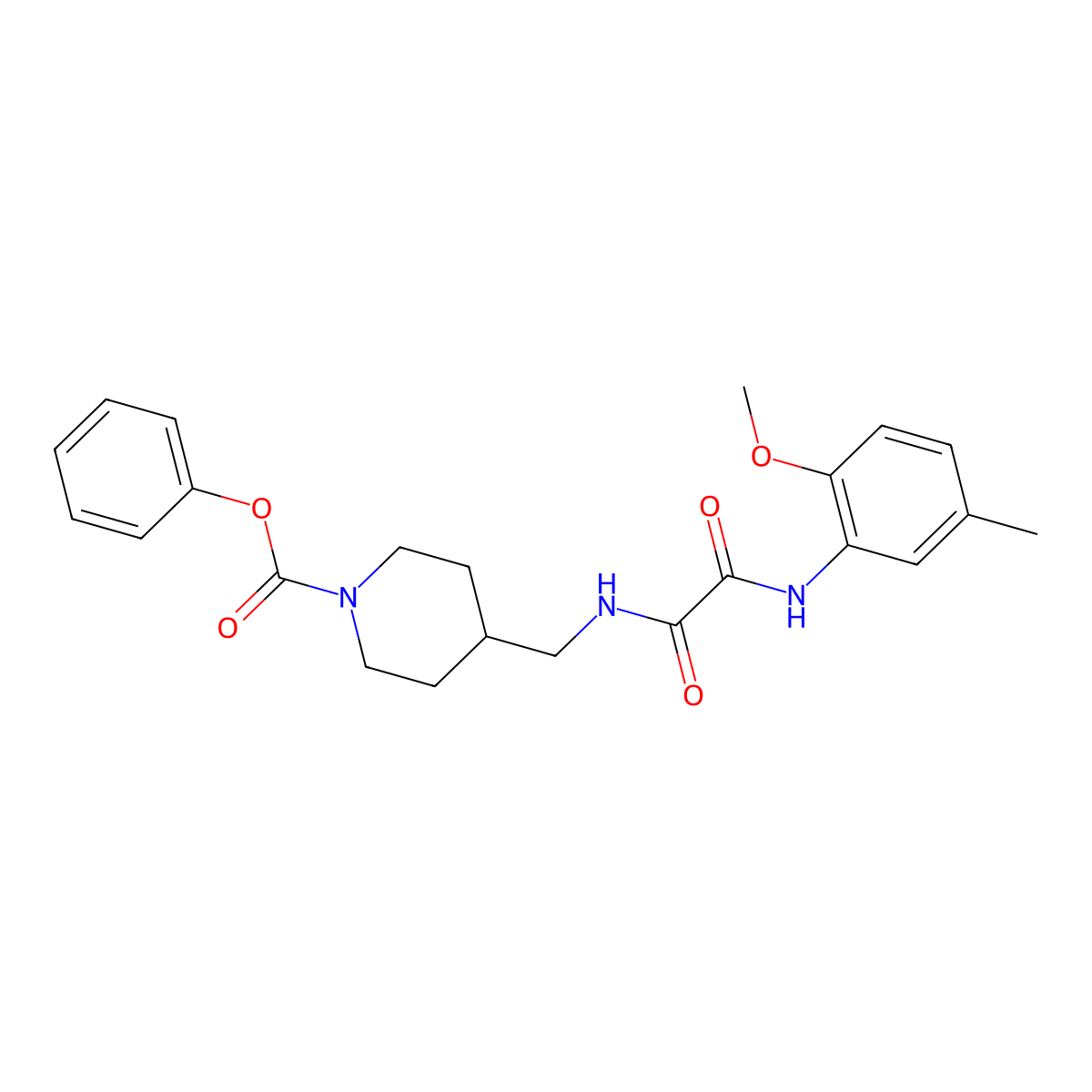 Phenyl 4-((2-((2-methoxy-5-methylphenyl)amino)-2-oxoacetamido)methyl)piperidine-1-carboxylate molecular structure, CAS 1235656-46-8