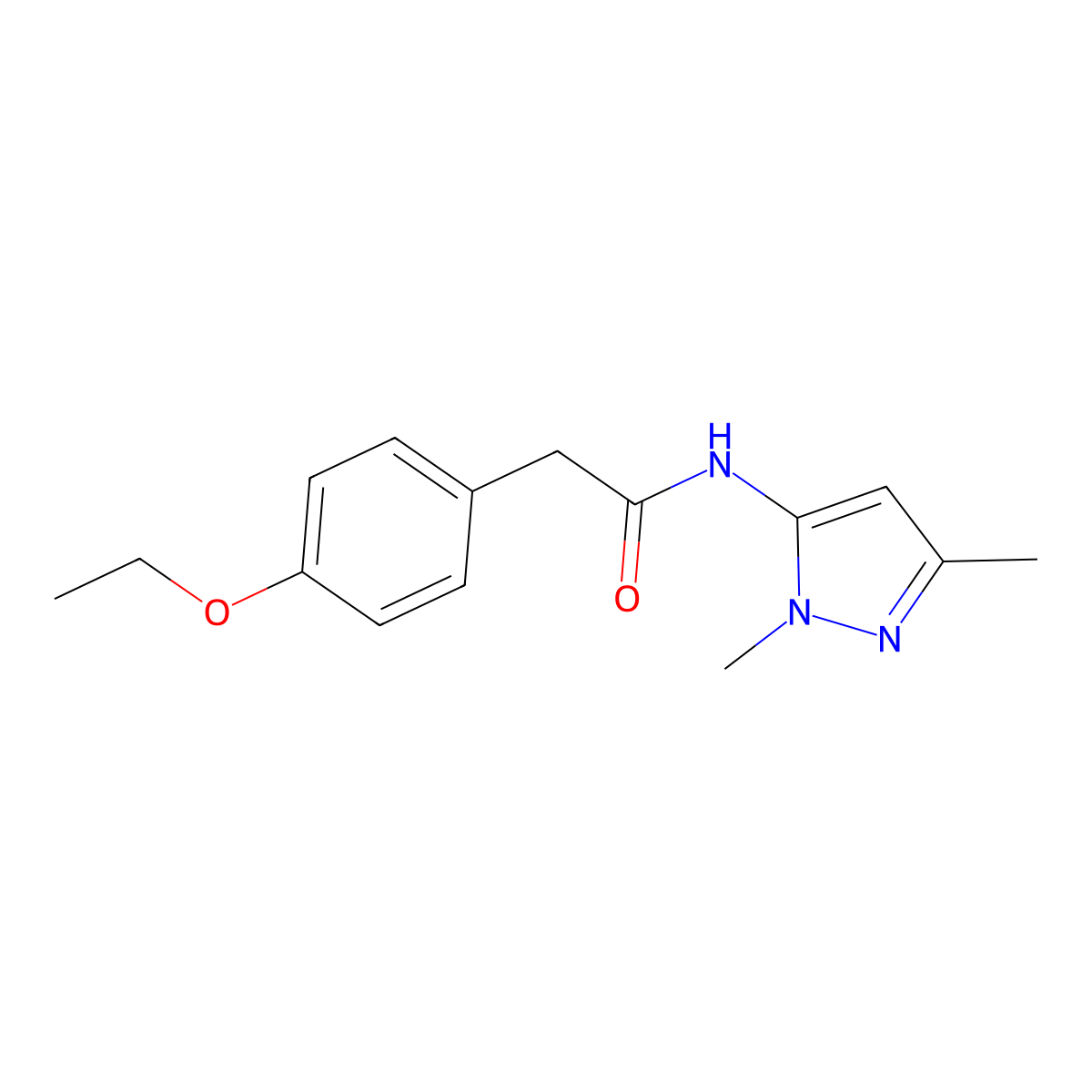 N-(1,3-dimethyl-1H-pyrazol-5-yl)-2-(4-ethoxyphenyl)acetamide molecular structure, CAS 1235657-12-1