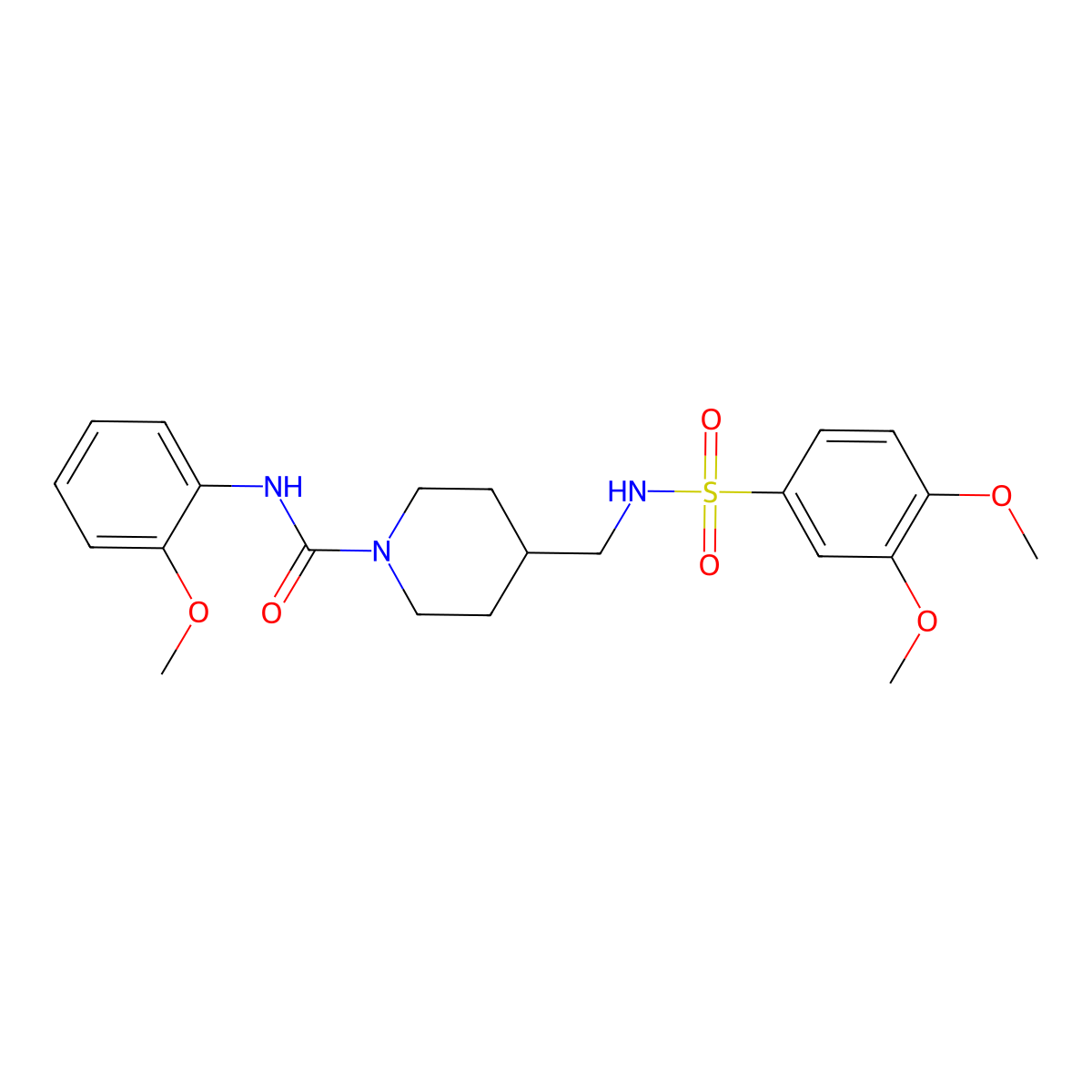 4-[(3,4-dimethoxybenzenesulfonamido)methyl]-N-(2-methoxyphenyl)piperidine-1-carboxamide molecular structure, CAS 1235657-16-5