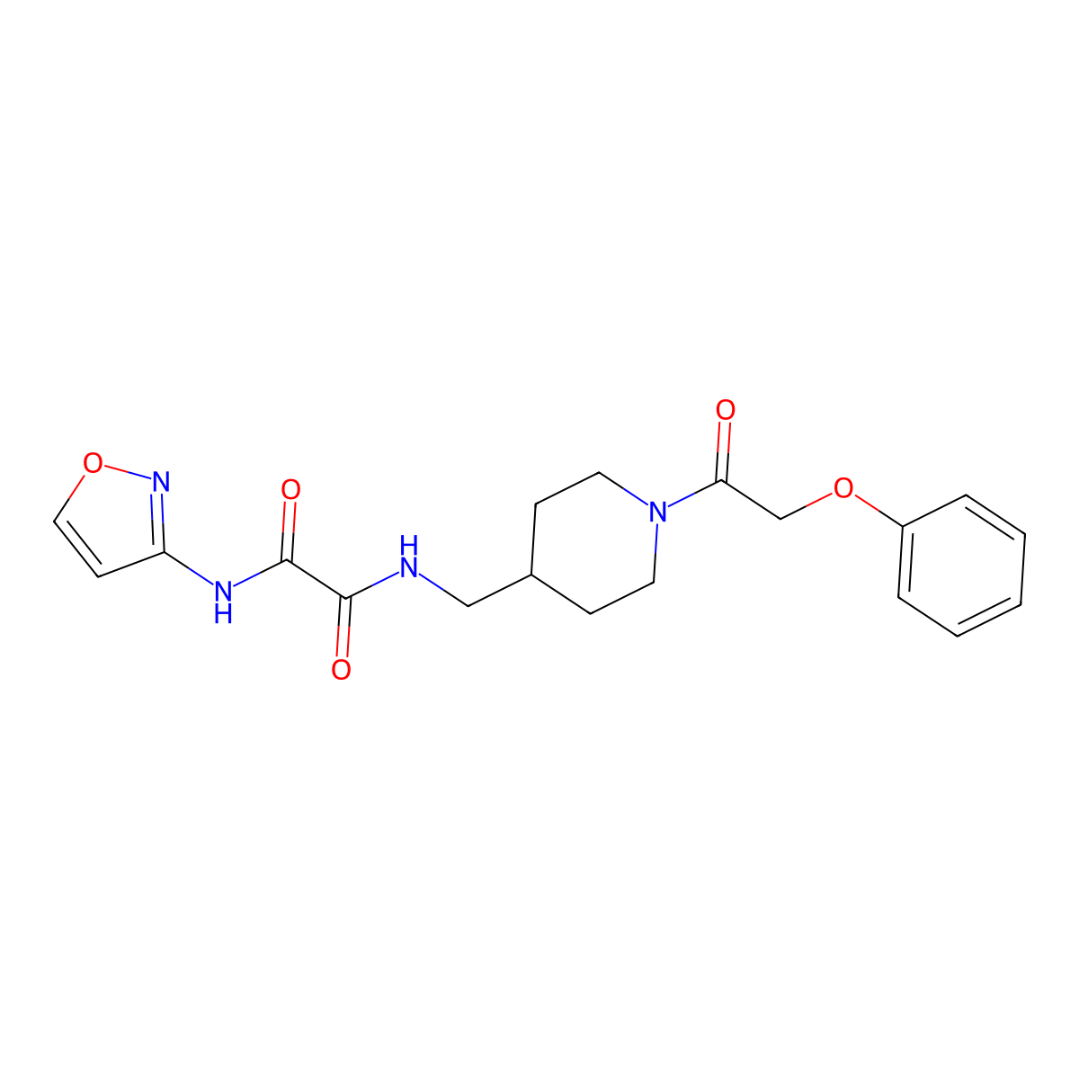 N1-(isoxazol-3-yl)-N2-((1-(2-phenoxyacetyl)piperidin-4-yl)methyl)oxalamide molecular structure, CAS 1235657-61-0