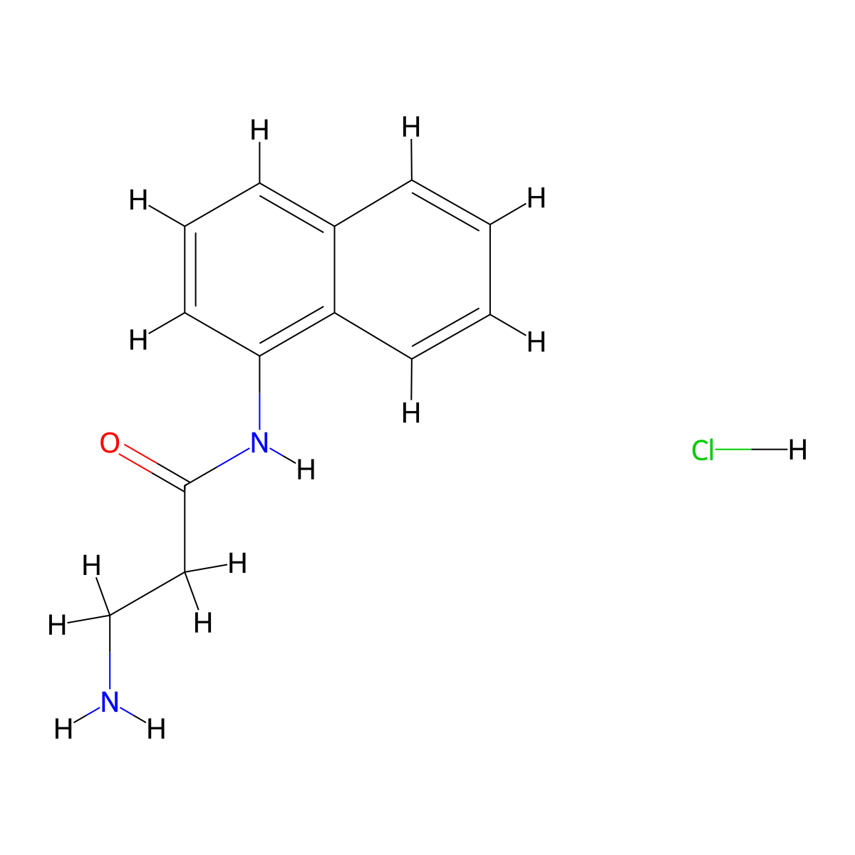 3-amino-N-(naphthalen-1-yl)propanamide hydrochloride molecular structure, CAS 1235658-45-3