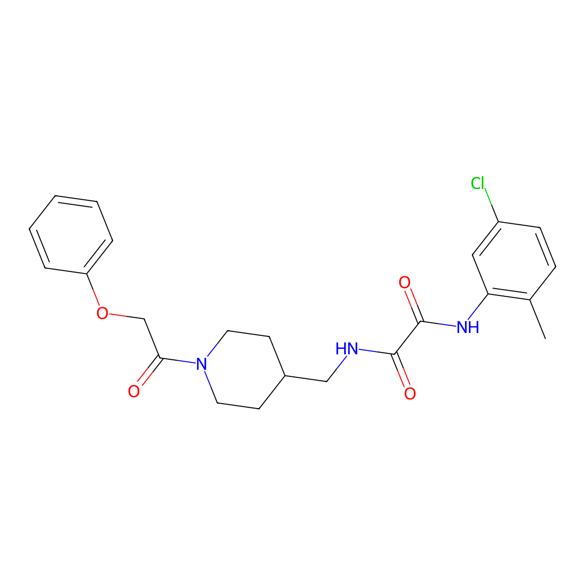 N'-(5-chloro-2-methylphenyl)-N-{[1-(2-phenoxyacetyl)piperidin-4-yl]methyl}ethanediamide molecular structure, CAS 1235658-71-5