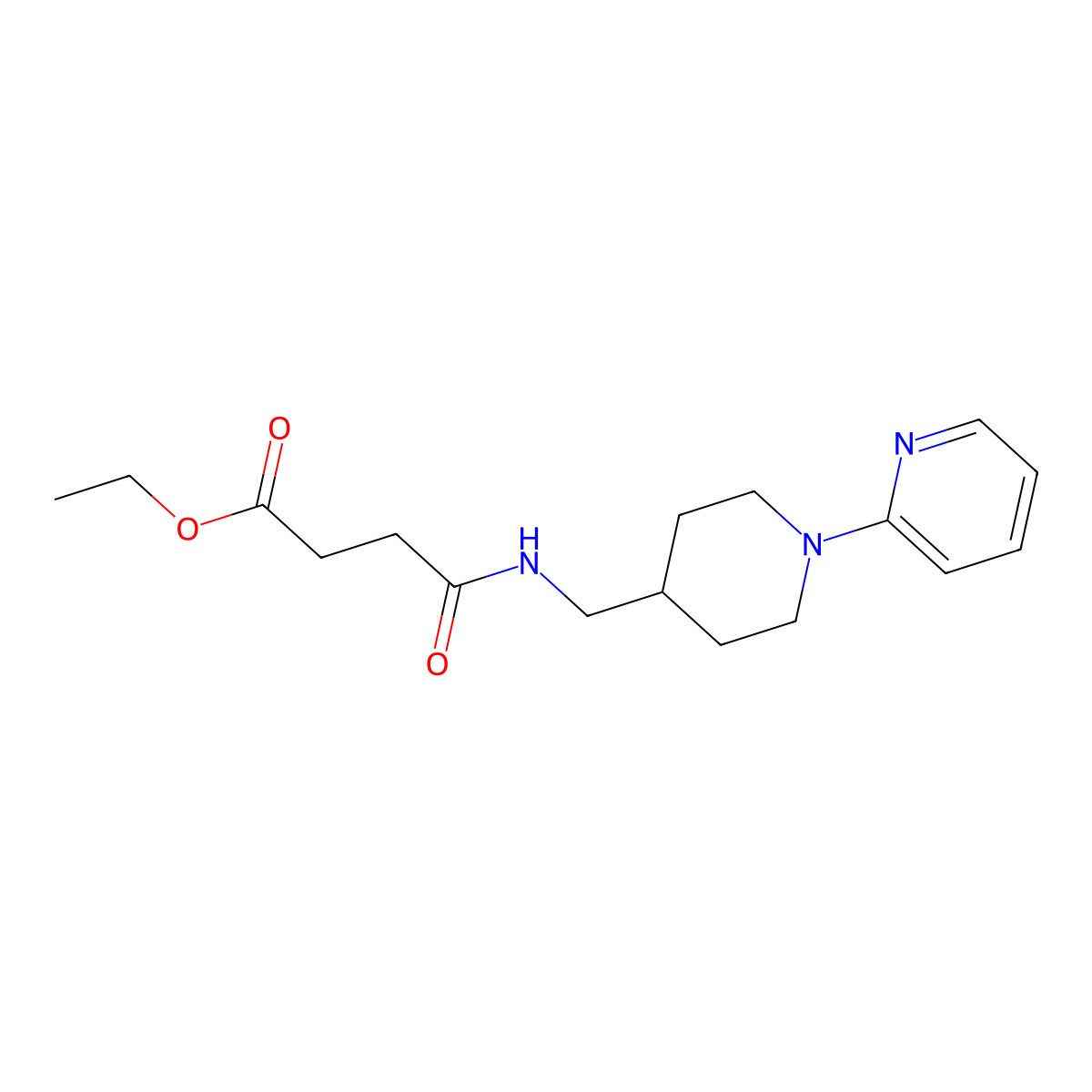 Ethyl 4-oxo-4-(((1-(pyridin-2-yl)piperidin-4-yl)methyl)amino)butanoate molecular structure, CAS 1235659-05-8