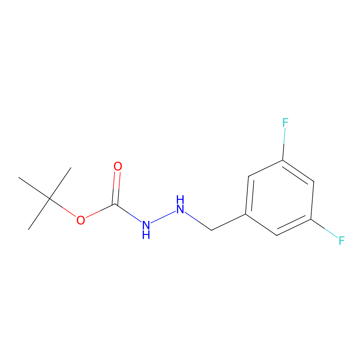 tert-Butyl 2-(3,5-difluorobenzyl)hydrazinecarboxylate molecular structure, CAS 123566-47-2