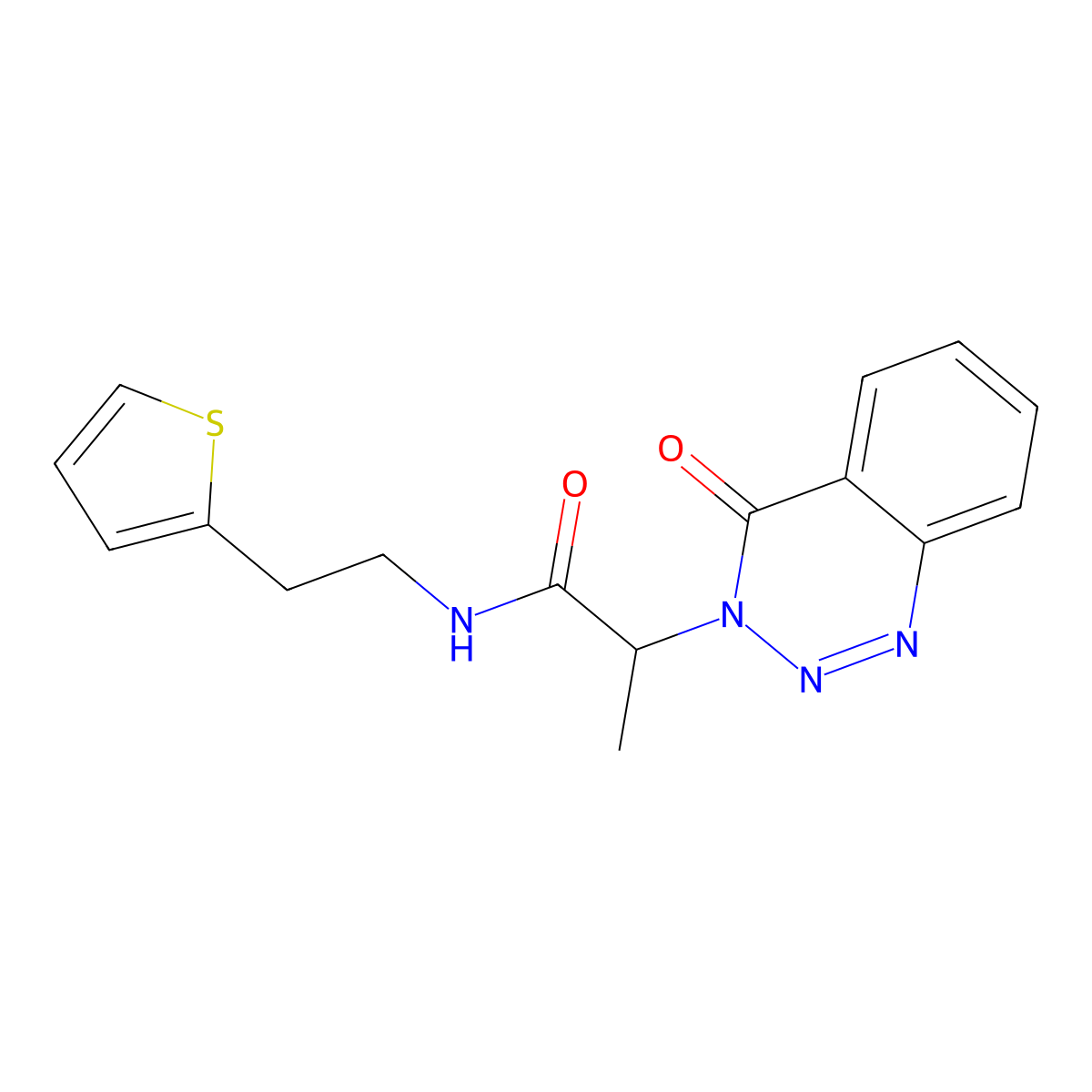 2-(4-oxobenzo[d][1,2,3]triazin-3(4H)-yl)-N-(2-(thiophen-2-yl)ethyl)propanamide molecular structure, CAS 1235661-31-0