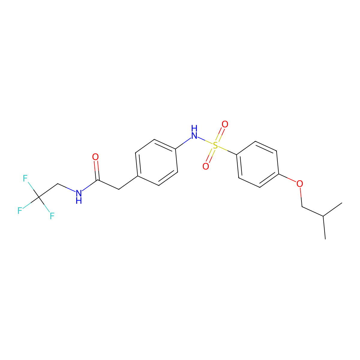 2-{4-[4-(2-methylpropoxy)benzenesulfonamido]phenyl}-N-(2,2,2-trifluoroethyl)acetamide molecular structure, CAS 1235661-47-8
