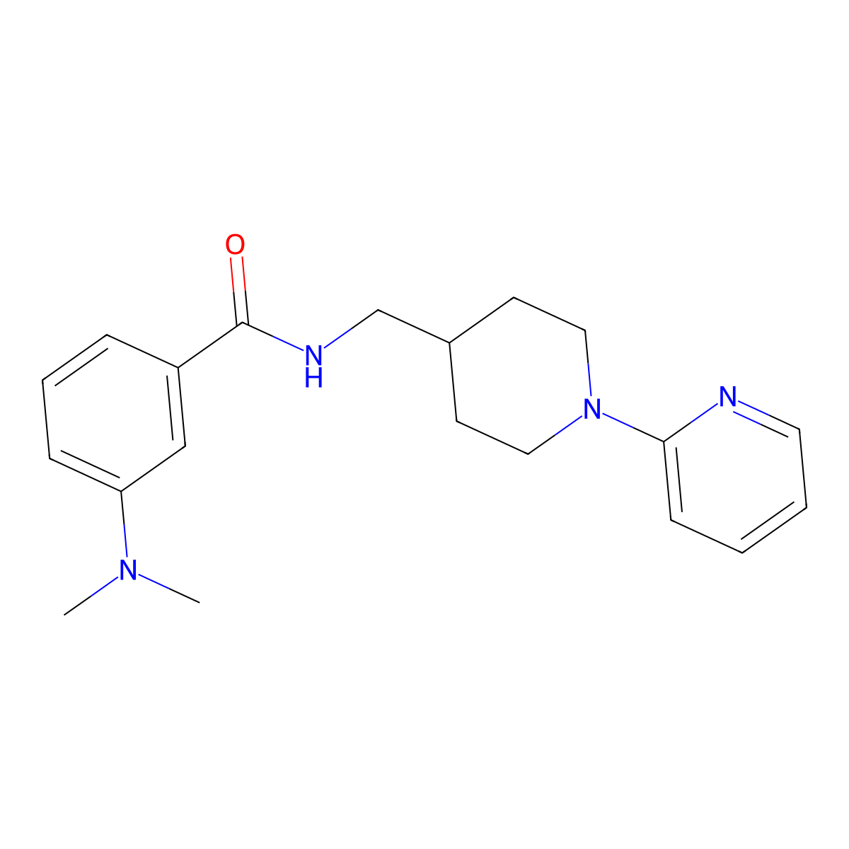 3-(dimethylamino)-N-{[1-(pyridin-2-yl)piperidin-4-yl]methyl}benzamide molecular structure, CAS 1235661-60-5