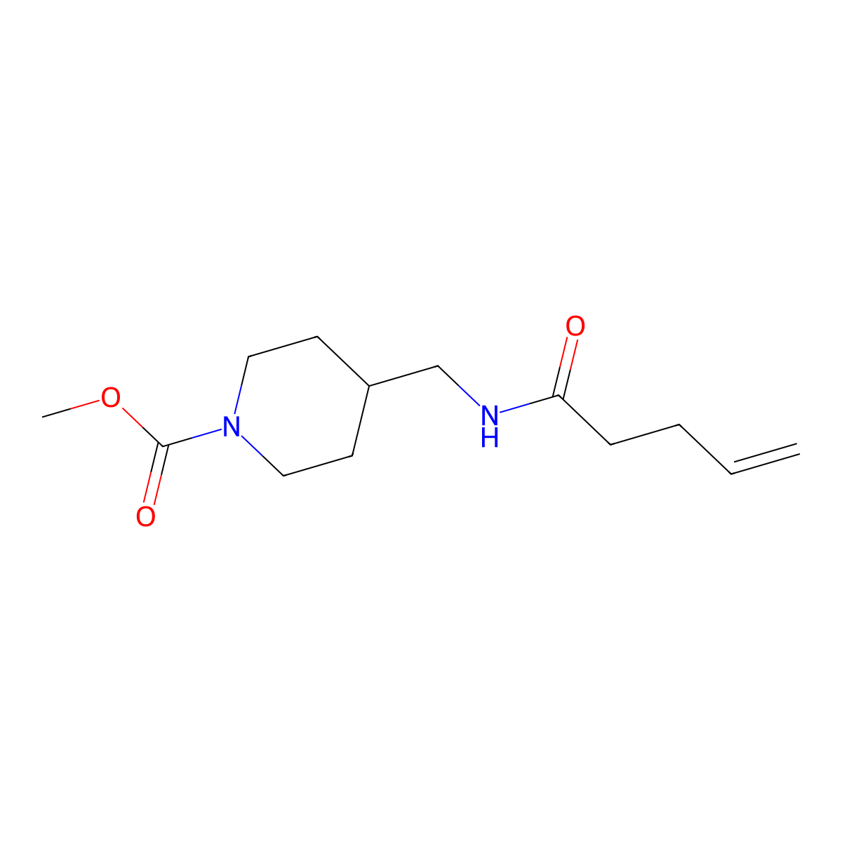 Methyl 4-(pent-4-enamidomethyl)piperidine-1-carboxylate molecular structure, CAS 1235661-62-7