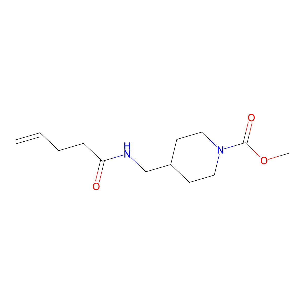 Methyl 4-(pent-4-enamidomethyl)piperidine-1-carboxylate molecular structure, CAS 1235661-62-7