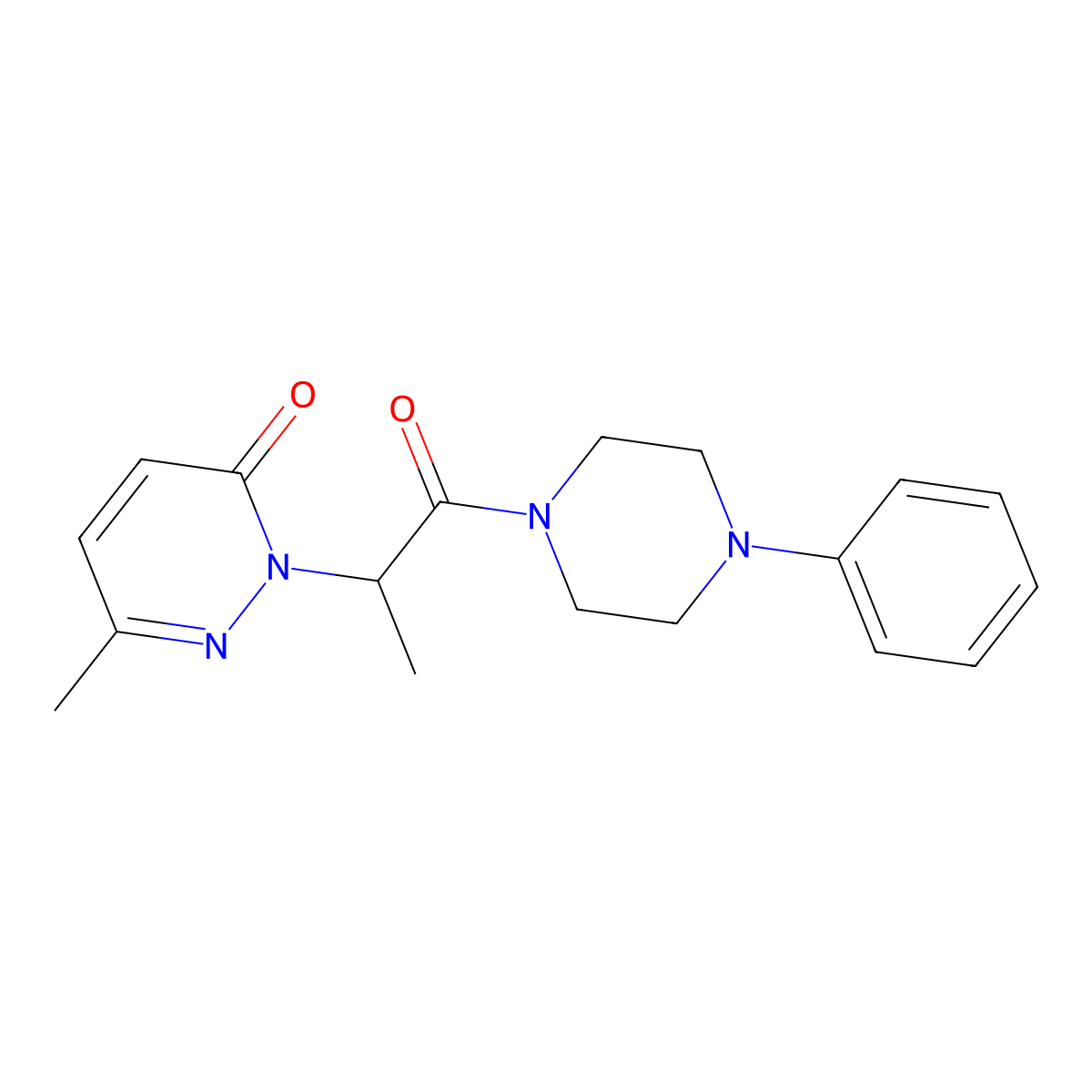 6-methyl-2-(1-oxo-1-(4-phenylpiperazin-1-yl)propan-2-yl)pyridazin-3(2H)-one molecular structure, CAS 1235665-35-6