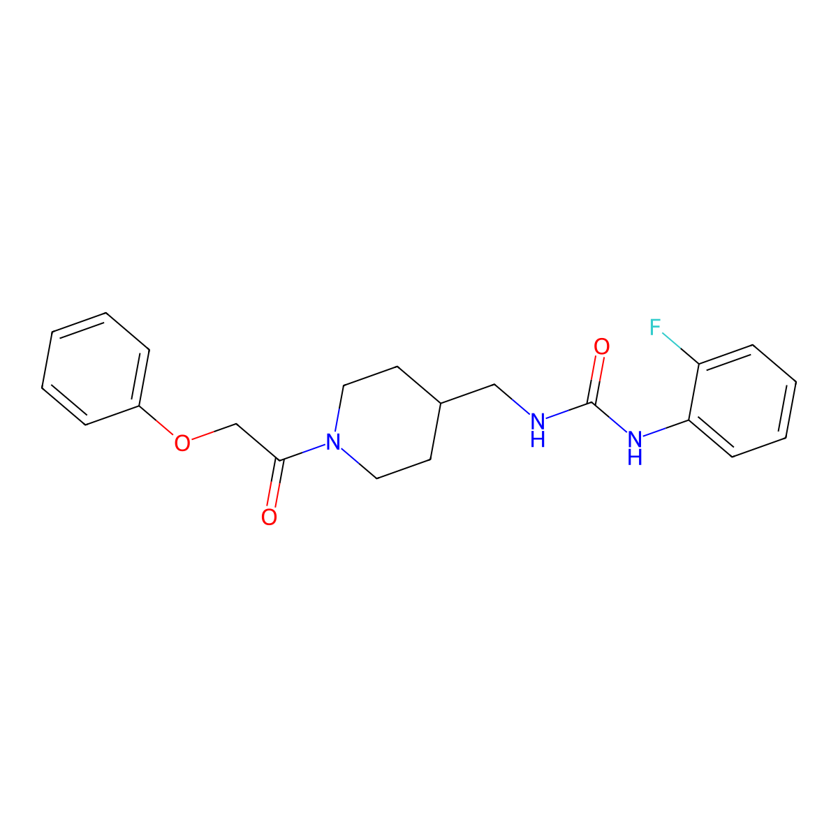 1-(2-Fluorophenyl)-3-((1-(2-phenoxyacetyl)piperidin-4-yl)methyl)urea molecular structure, CAS 1235665-93-6