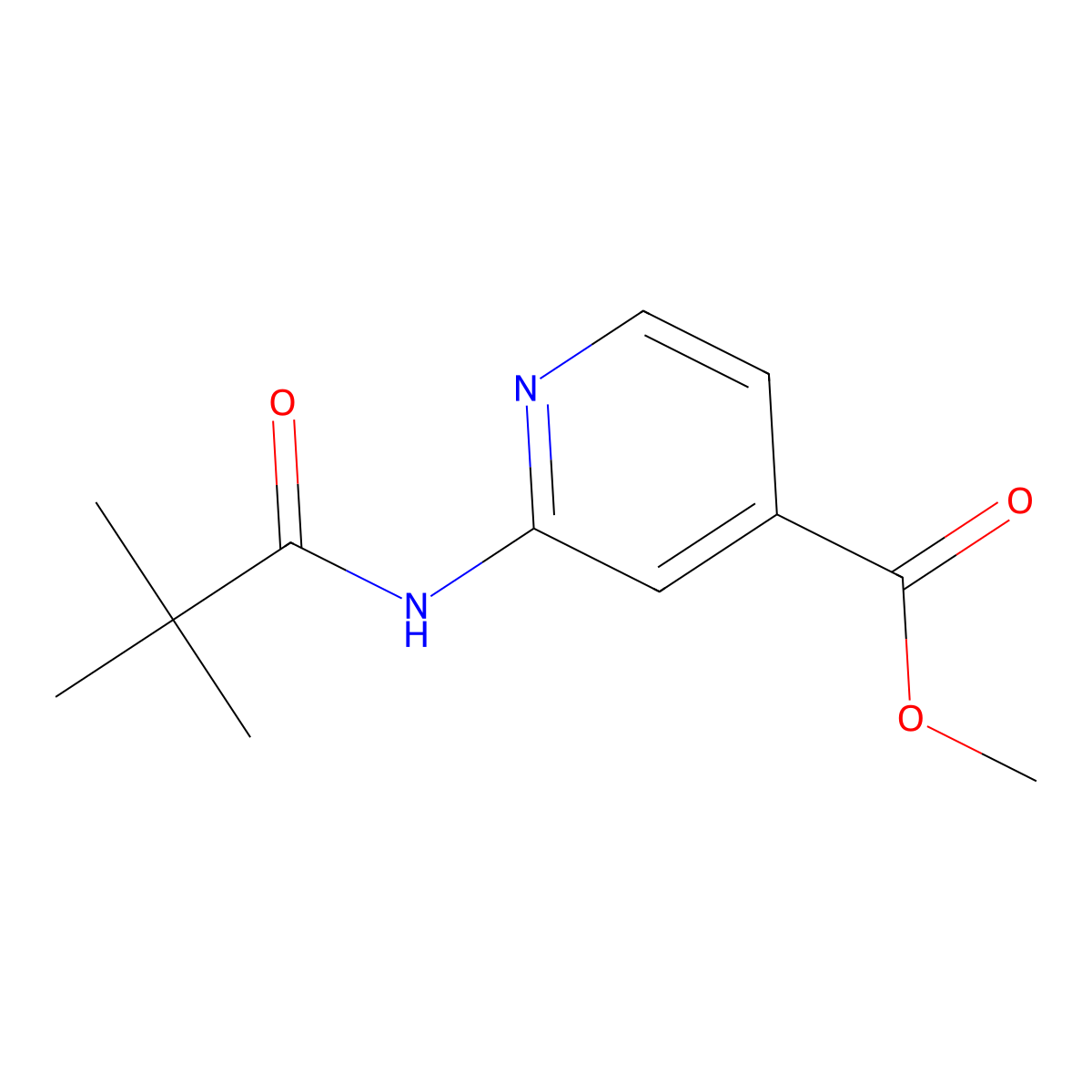 2-(2,2-Dimethyl-propionylamino)-isonicotinic acid methyl ester molecular structure, CAS 1235666-16-6