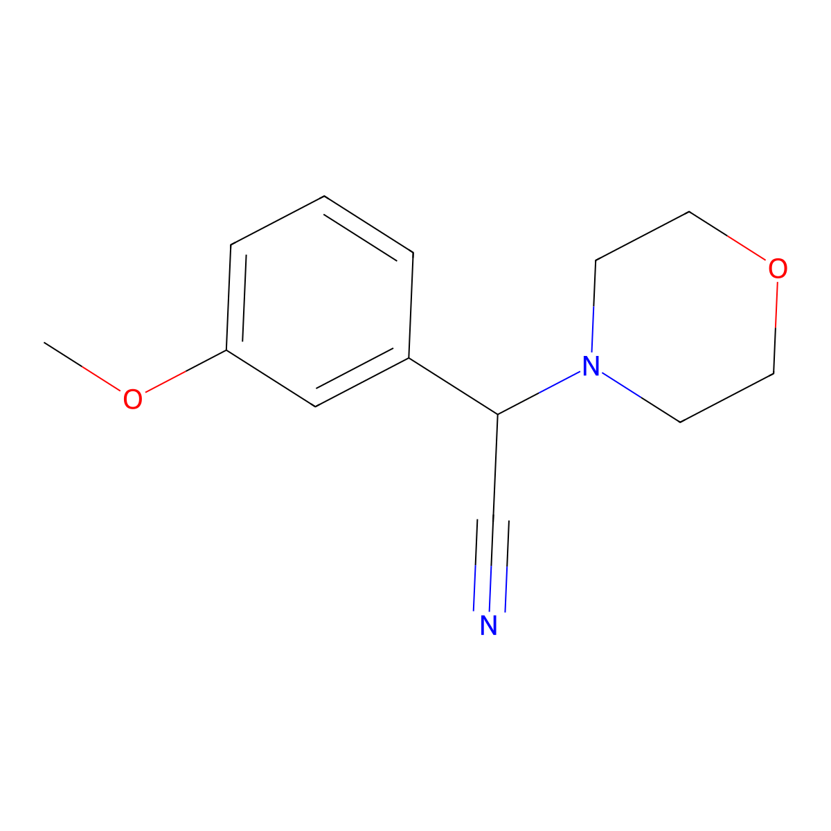 2-(3-Methoxyphenyl)-2-(morpholin-4-yl)acetonitrile molecular structure, CAS 123567-57-7