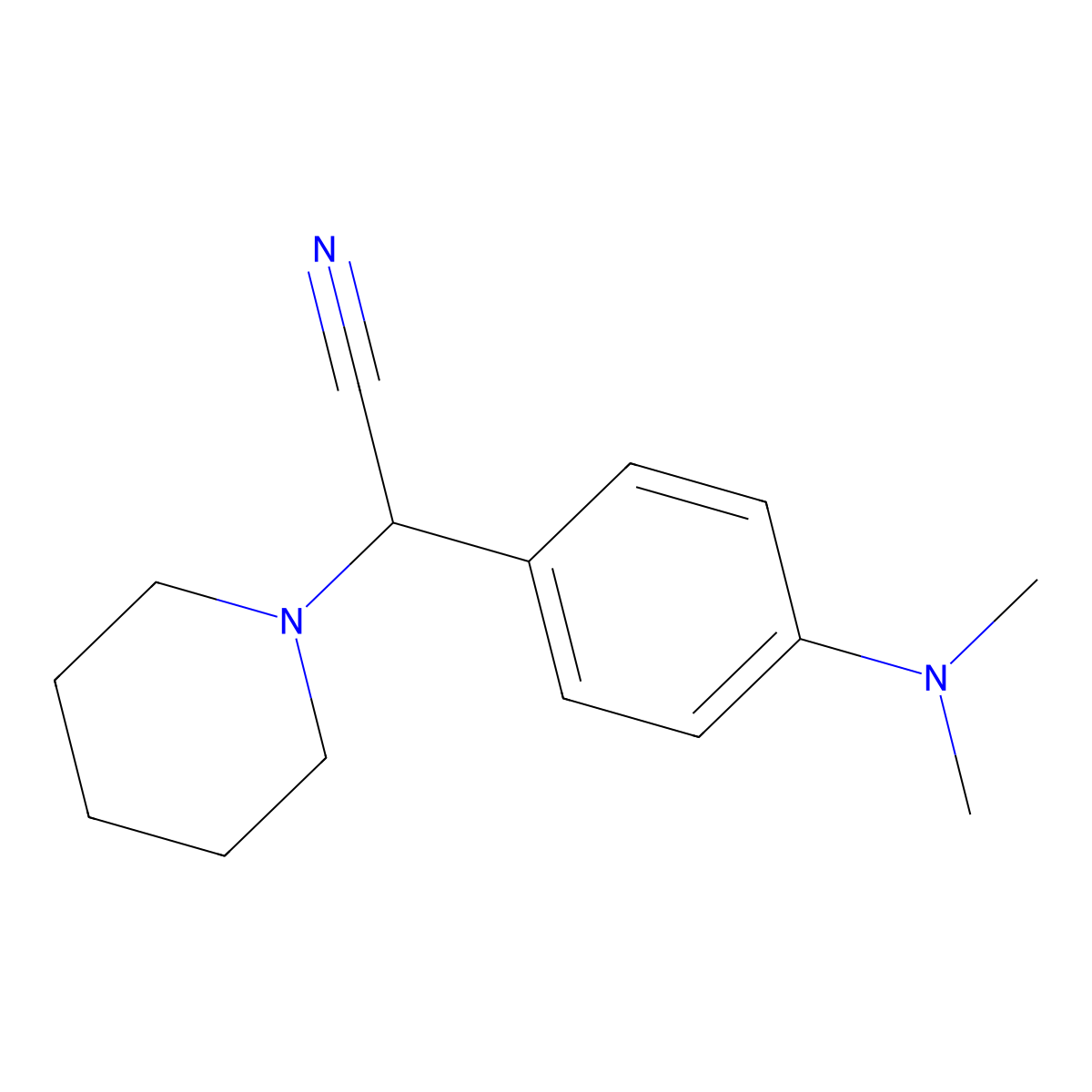 [4-(Dimethylamino)phenyl](1-piperidinyl)acetonitrile molecular structure, CAS 123567-59-9