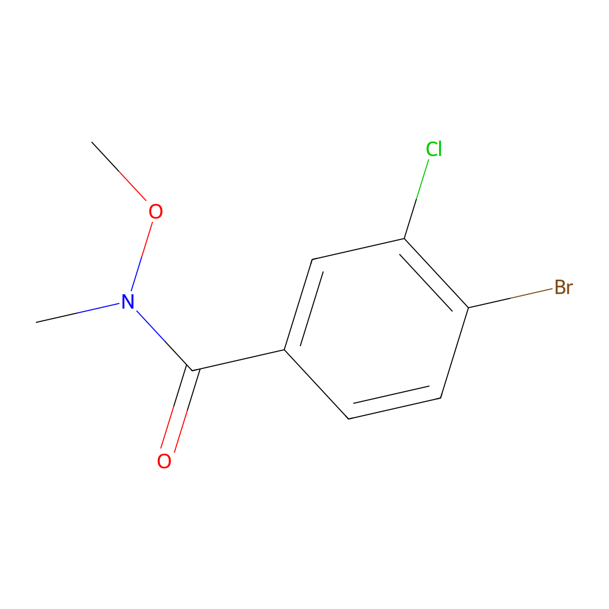 4-bromo-3-chloro-N-methoxy-N-methylbenzamide molecular structure, CAS 1235711-34-8