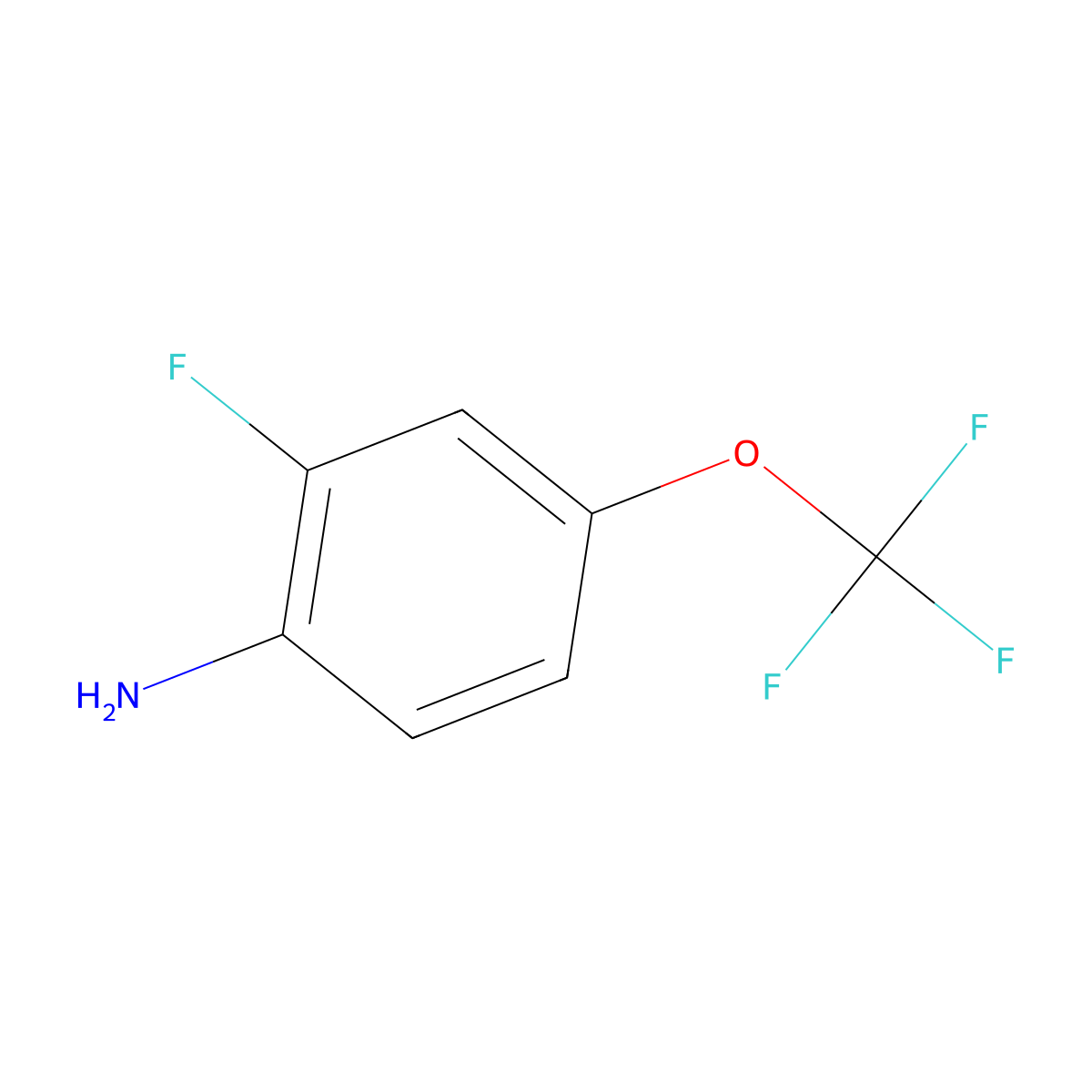 2-Fluoro-4-(trifluoromethoxy)aniline molecular structure, CAS 123572-58-7