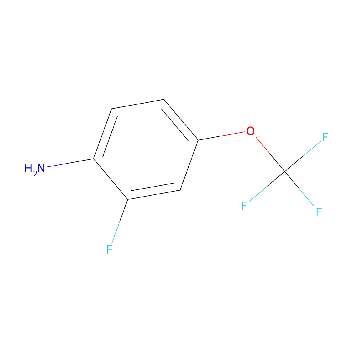2-Fluoro-4-(trifluoromethoxy)aniline molecular structure, CAS 123572-58-7