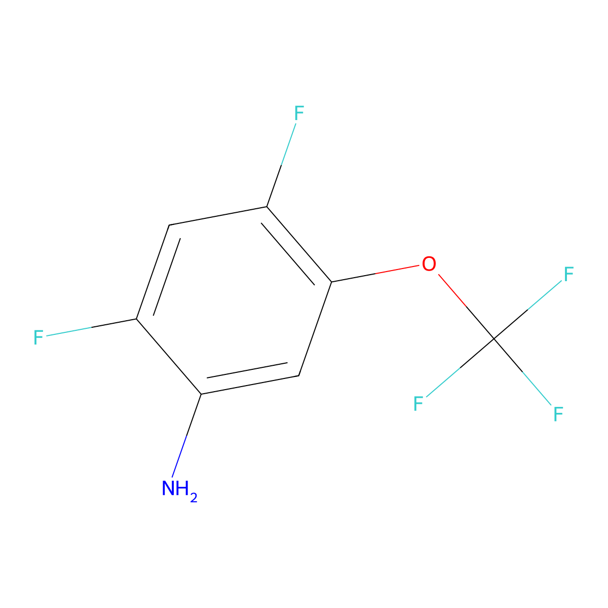 2,4-Difluoro-5-(trifluoromethoxy)aniline molecular structure, CAS 123572-59-8