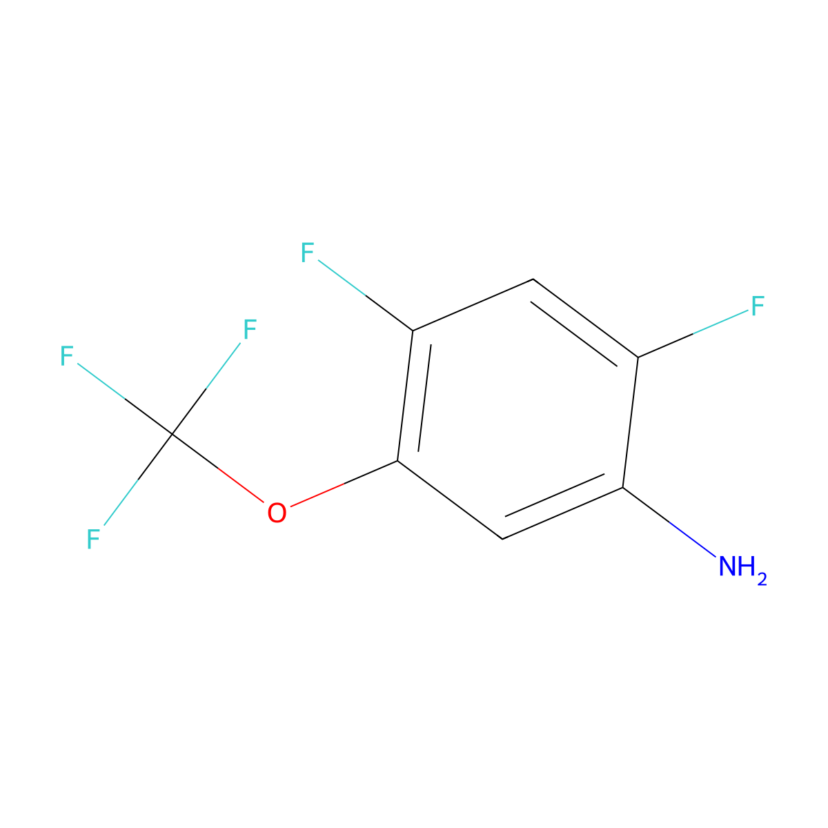 2,4-Difluoro-5-(trifluoromethoxy)aniline molecular structure, CAS 123572-59-8