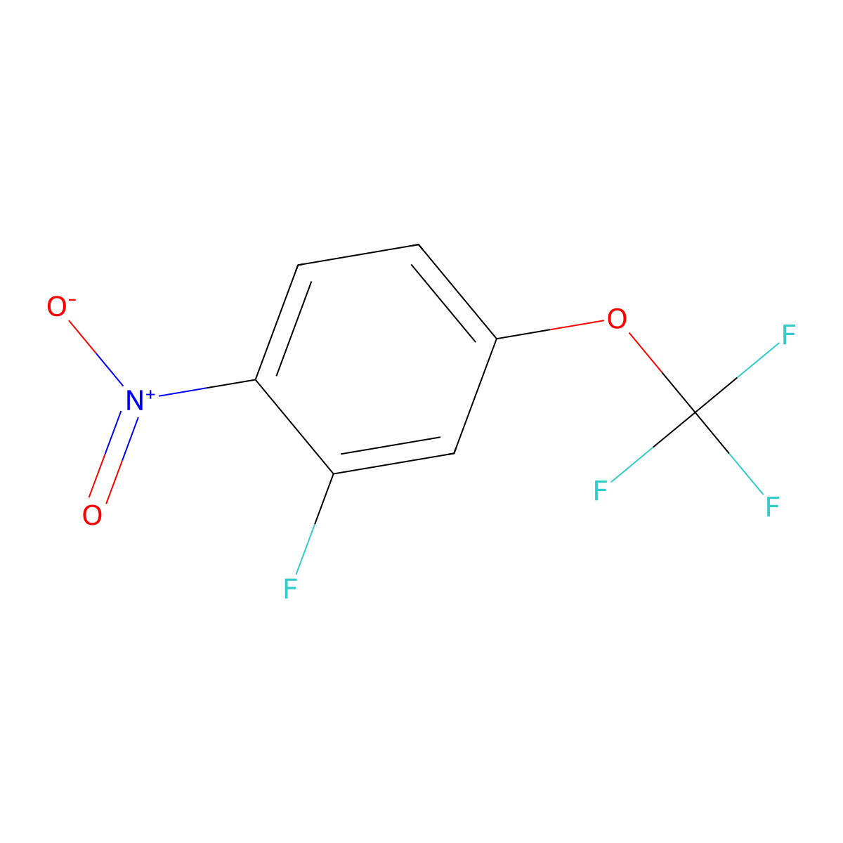 2-Fluoro-1-nitro-4-(trifluoromethoxy)benzene molecular structure, CAS 123572-64-5