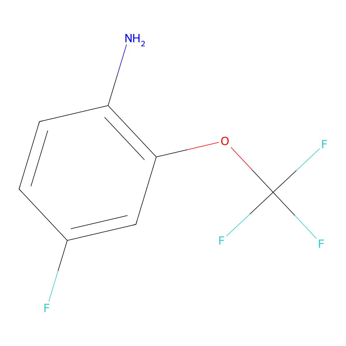 4-Fluoro-2-(trifluoromethoxy)aniline molecular structure, CAS 123572-66-7