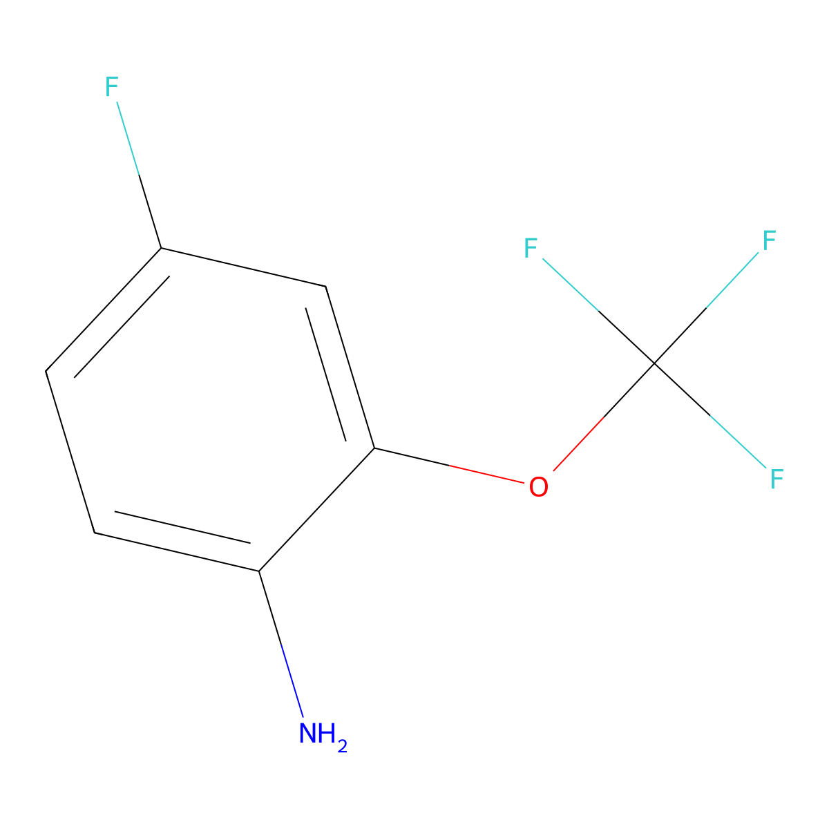 4-Fluoro-2-(trifluoromethoxy)aniline molecular structure, CAS 123572-66-7