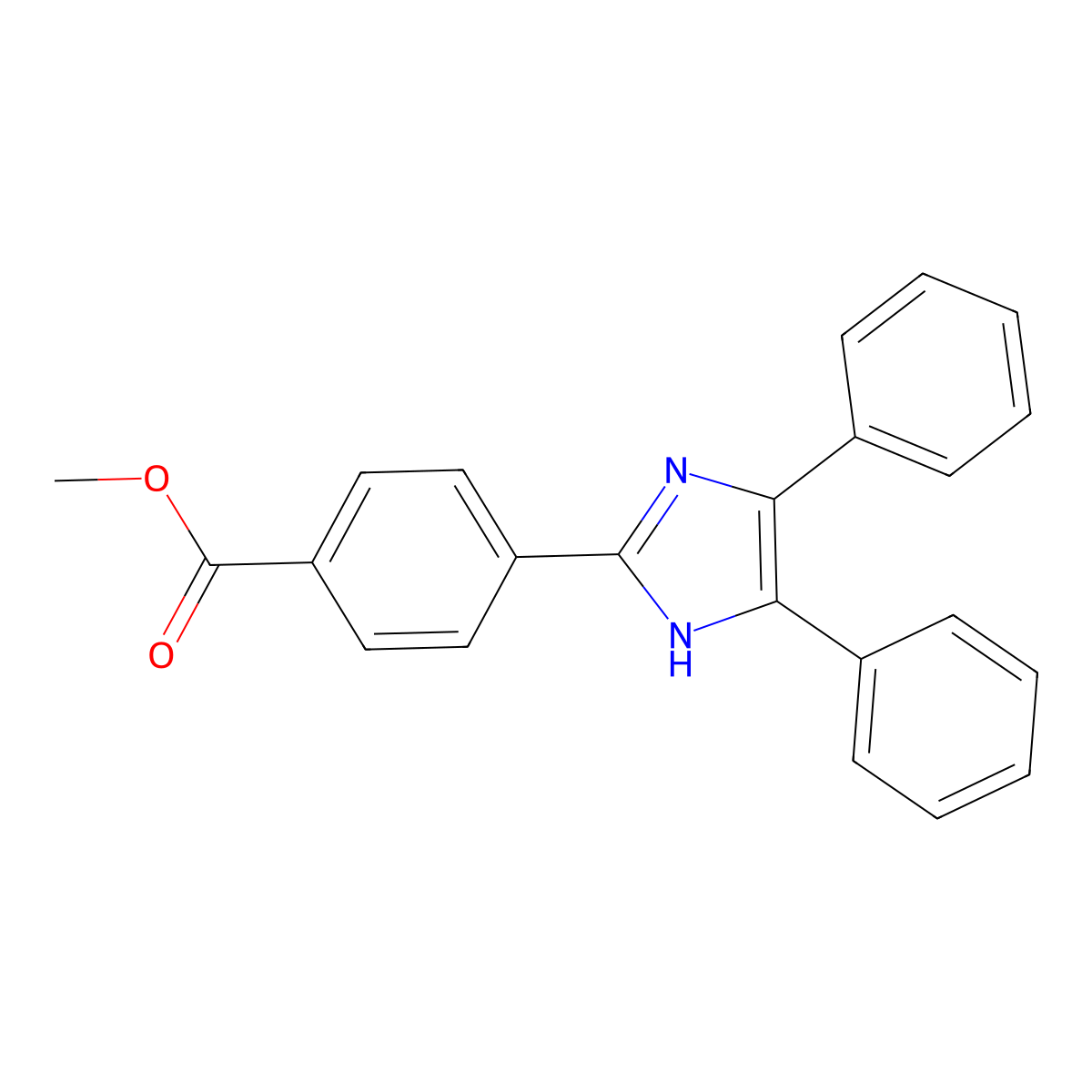methyl 4-(4,5-diphenyl-1H-imidazol-2-yl)benzoate molecular structure, CAS 123574-90-3