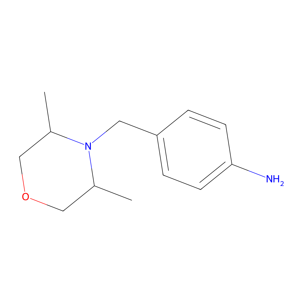 4-((3,5-Dimethylmorpholino)methyl)aniline molecular structure, CAS 1235751-35-5