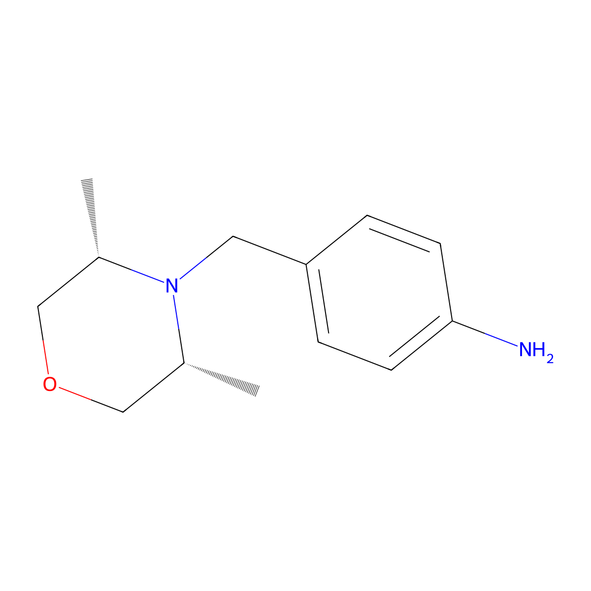 4-(((3R,5S)-3,5-Dimethylmorpholino)methyl)aniline molecular structure, CAS 1235758-90-3