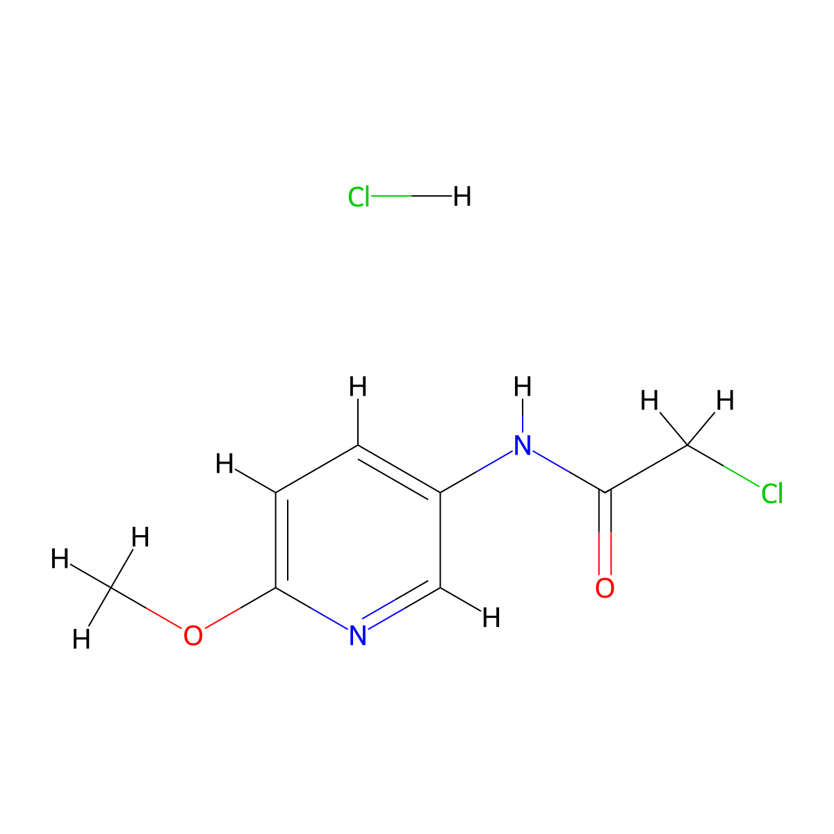 2-chloro-N-(6-methoxypyridin-3-yl)acetamide hydrochloride molecular structure, CAS 123578-22-3
