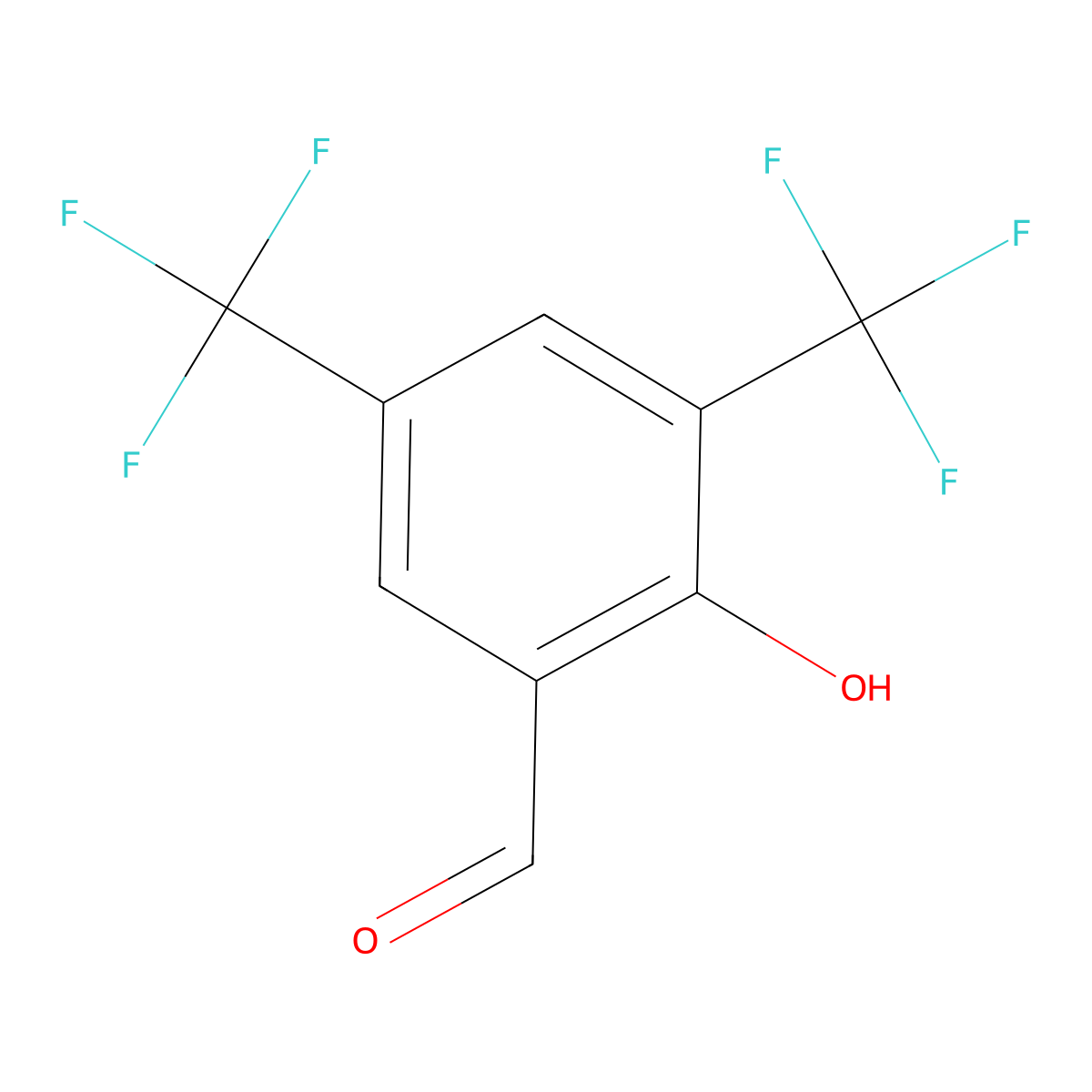 2-Hydroxy-3,5-bis(trifluoromethyl)benzaldehyde molecular structure, CAS 1235783-06-8