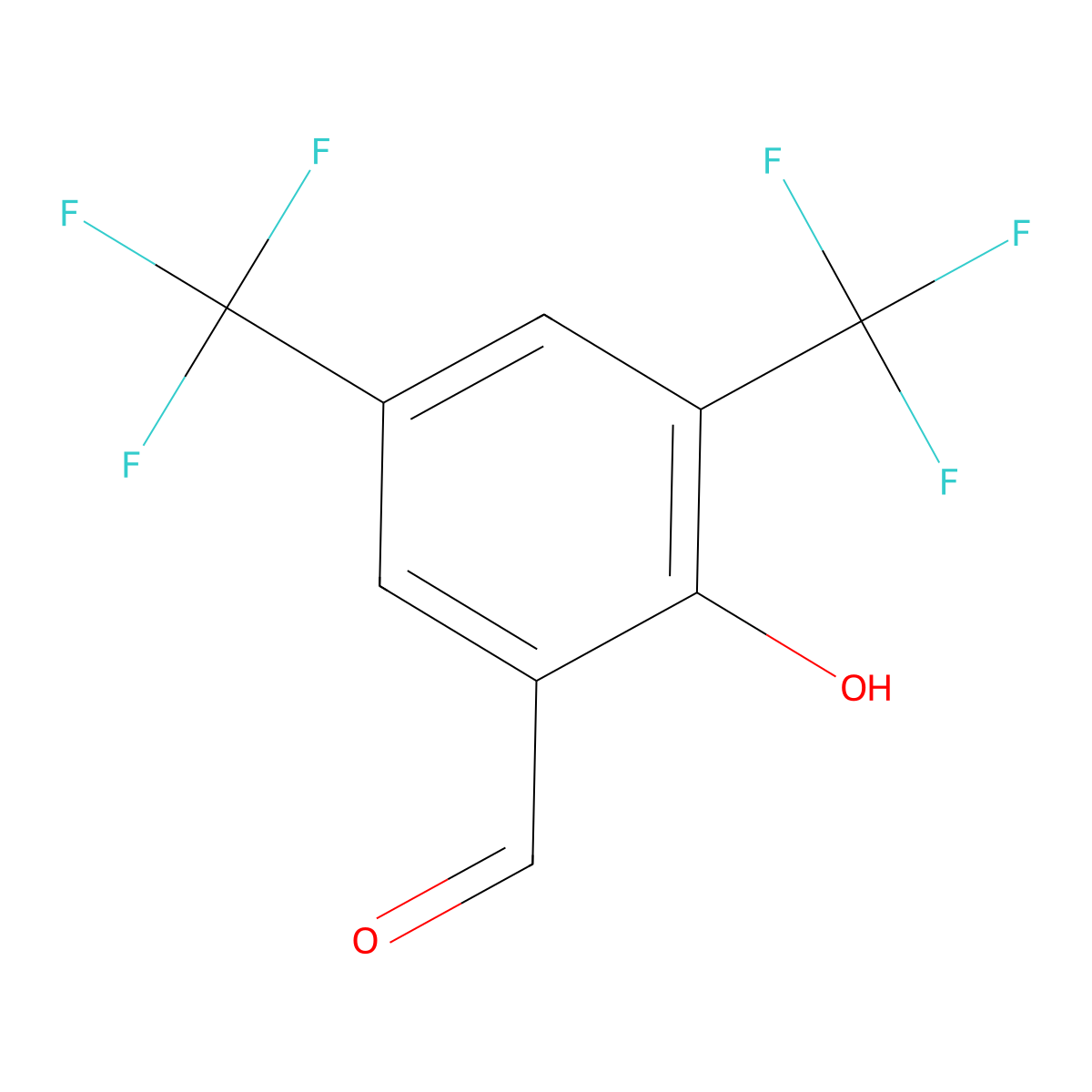 2-Hydroxy-3,5-bis(trifluoromethyl)benzaldehyde molecular structure, CAS 1235783-06-8