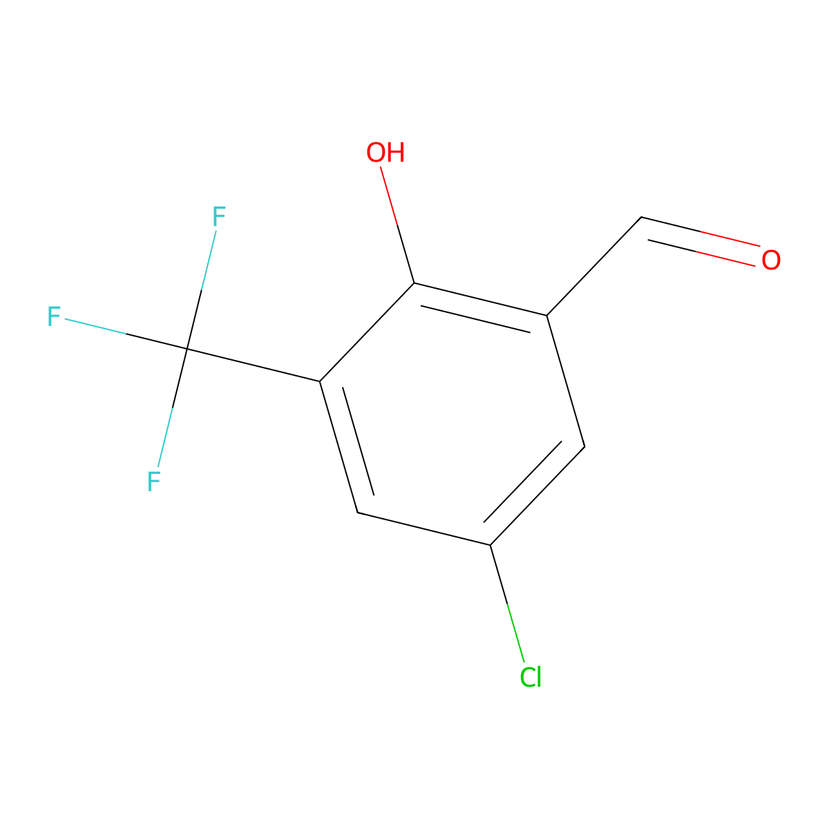 5-Chloro-2-hydroxy-3-(trifluoromethyl)benzaldehyde molecular structure, CAS 1235783-07-9
