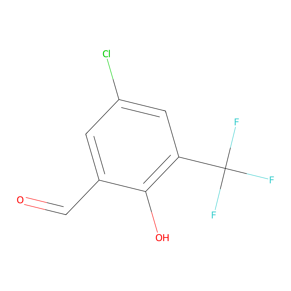 5-Chloro-2-hydroxy-3-(trifluoromethyl)benzaldehyde molecular structure, CAS 1235783-07-9