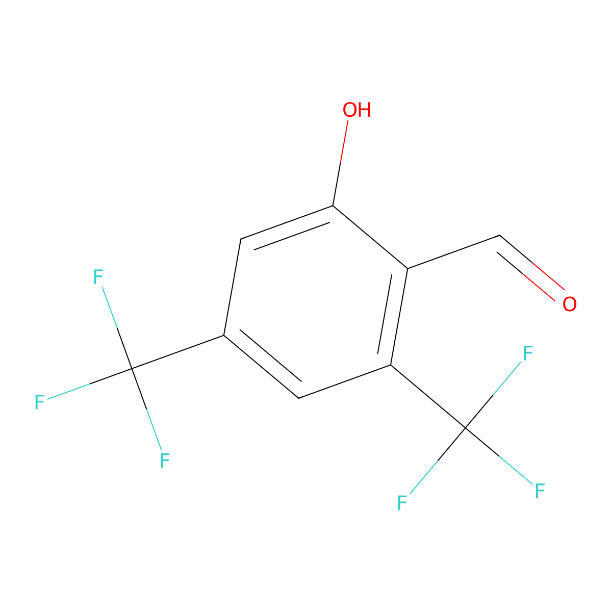 2-Hydroxy-4,6-bis(trifluoromethyl)benzaldehyde molecular structure, CAS 1235783-12-6