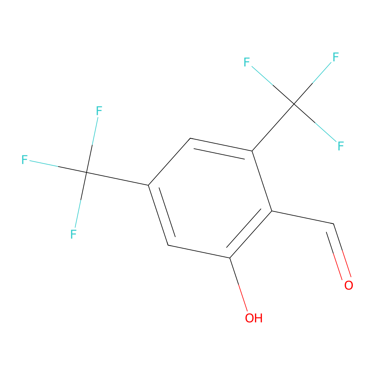 2-Hydroxy-4,6-bis(trifluoromethyl)benzaldehyde molecular structure, CAS 1235783-12-6