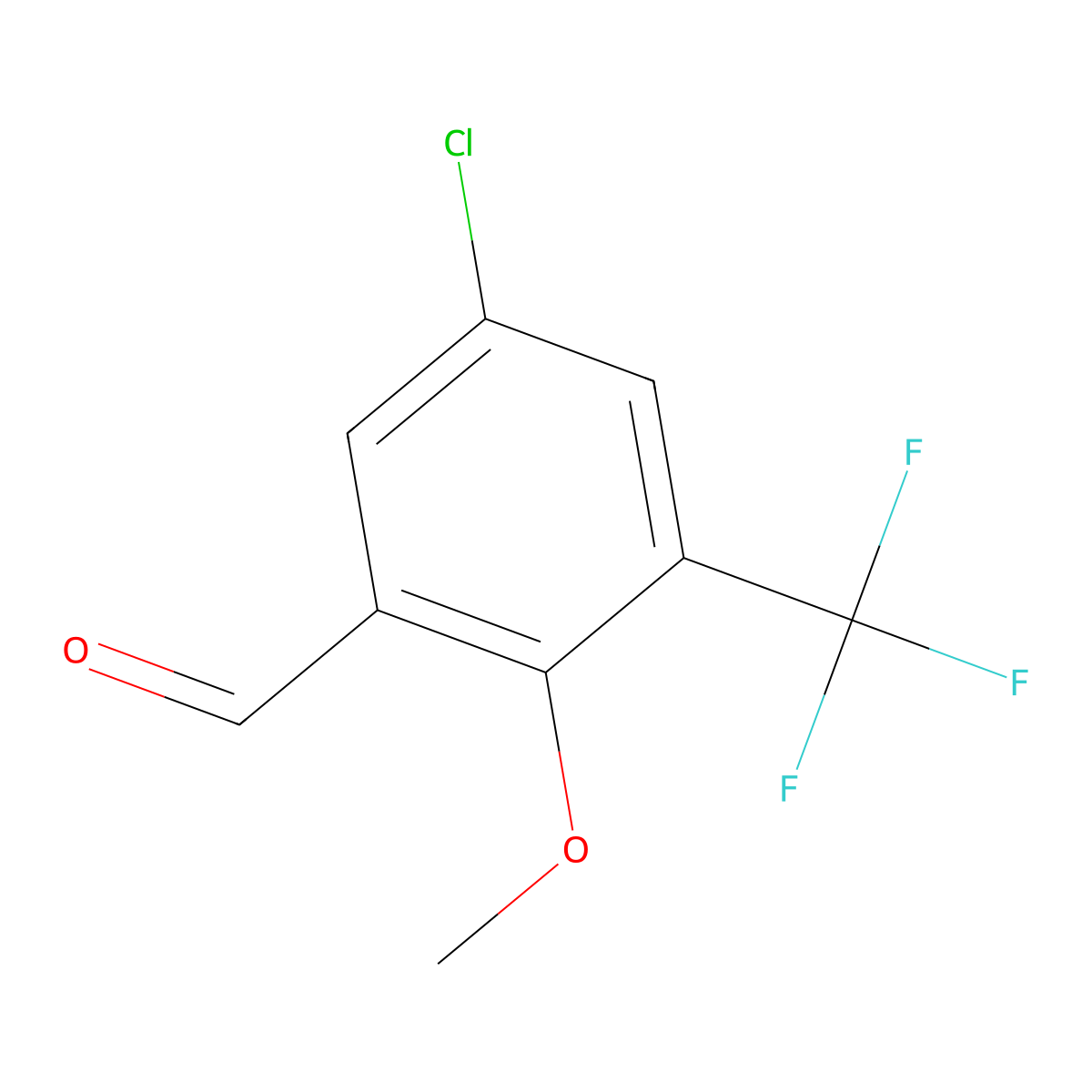 5-Chloro-2-methoxy-3-(trifluoromethyl)benzaldehyde molecular structure, CAS 1235841-30-1