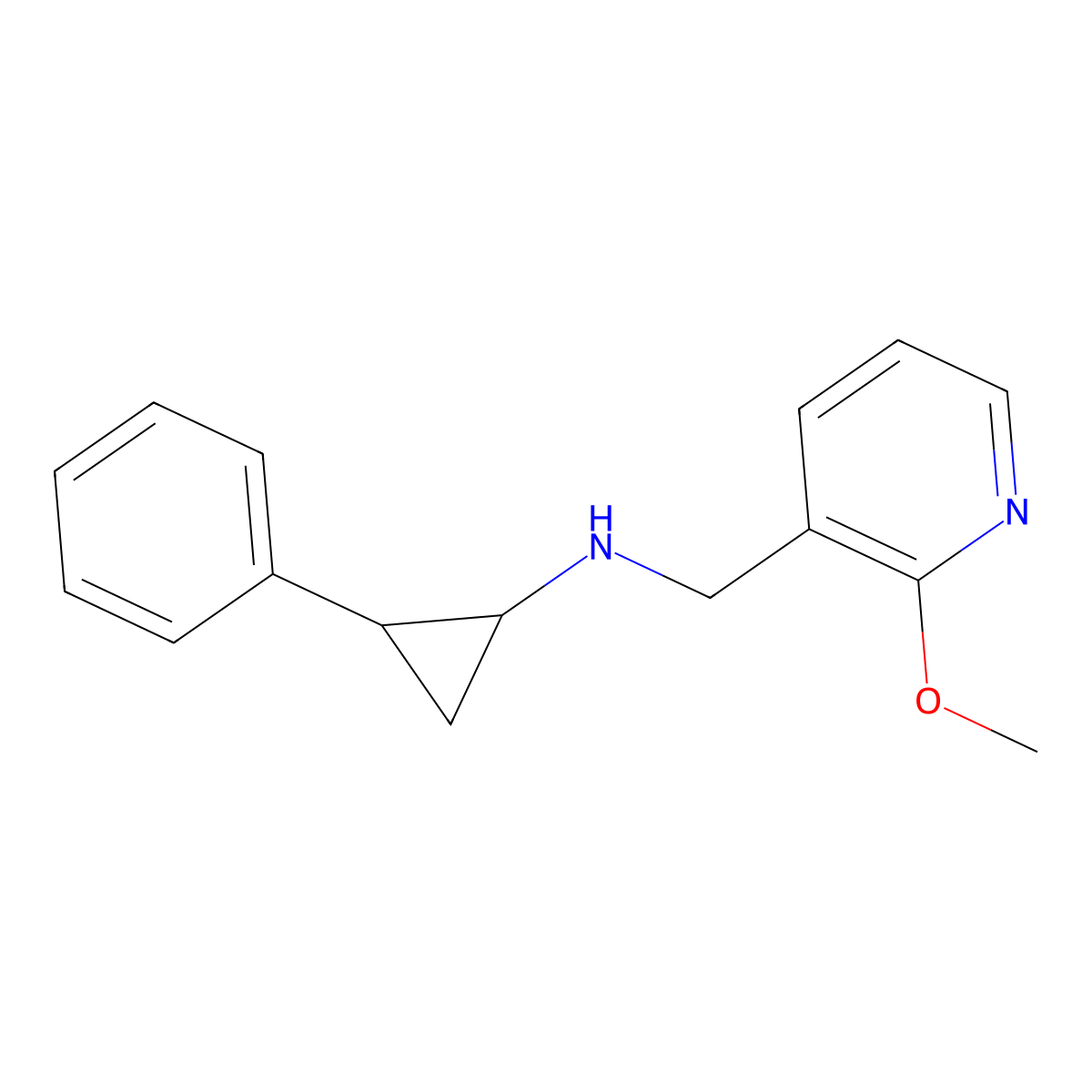 N-[(2-methoxy-3-pyridinyl)methyl]-2-phenylcyclopropan-1-amine molecular structure, CAS 1235863-51-0